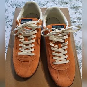 Lacoste Men's Orange Suede Leather Sneakers Sz 11.5